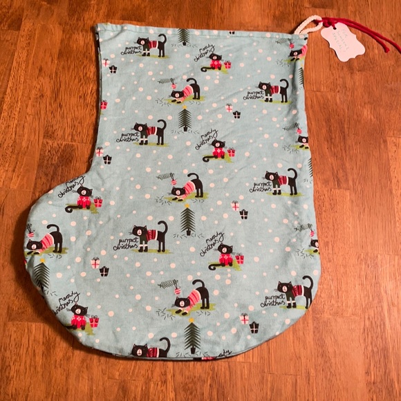 Other - GIANT KITTEN KITTY CAT STOCKING HOLIDAYS CHRISTMAS LIGHT BLUE